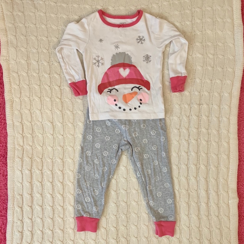 2/$10 Sparkly snowman pajamas